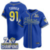 Los Angeles Rams Kobie Turner 2X Champs Rivalries Vapor Baseball Jersey - All Stitched - Royal