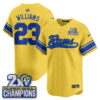 Los Angeles Rams Kyren Williams 2X Champs Rivalries Vapor Baseball Jersey - All Stitched - Yellow