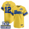Los Angeles Rams Puka Nacua 2X Champs Rivalries Vapor Baseball Jersey - All Stitched - Yellow