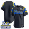 Los Angeles Rams Team 2X Champs Rivalries Vapor Baseball Jersey - All Stitched - Navy