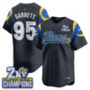 Los Angeles Rams Myles Garrett 2X Champs Rivalries Vapor Baseball Jersey - All Stitched - Navy