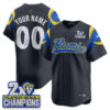 Los Angeles Rams 2X Champs Rivalries Vapor Custom Baseball Jersey - All Stitched - Navy