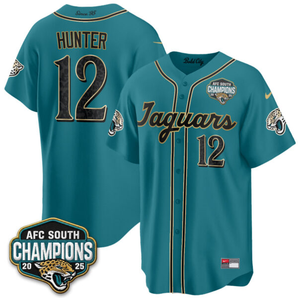 Jacksonville Jaguars Travis Hunter 2026 Rivalries Vapor Baseball Jersey - All Stitched - Teal
