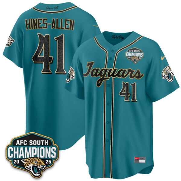 Jacksonville Jaguars Josh Hines-Allen 2026 Rivalries Vapor Baseball Jersey - All Stitched - Teal