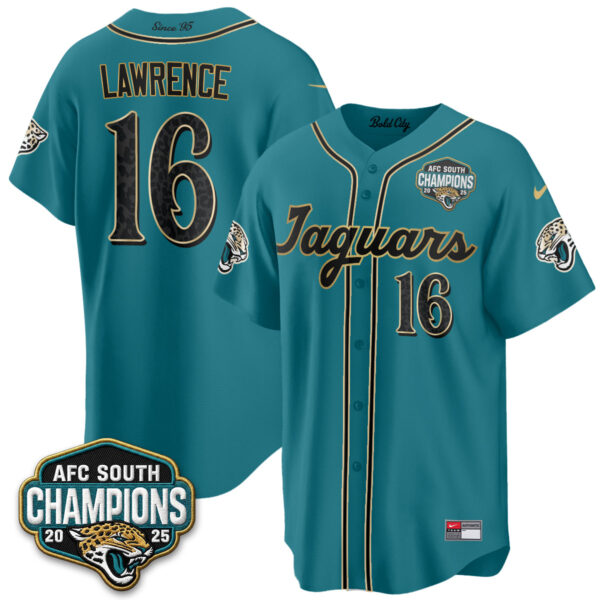 Jacksonville Jaguars Trevor Lawrence 2026 Rivalries Vapor Baseball Jersey - All Stitched - Teal