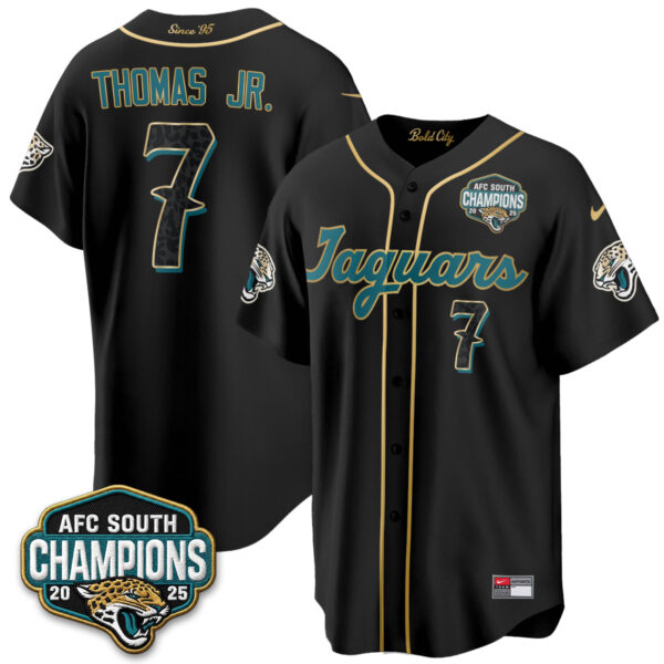 Jacksonville Jaguars Brian Thomas Jr. 2026 Rivalries Vapor Baseball Jersey - All Stitched - Black