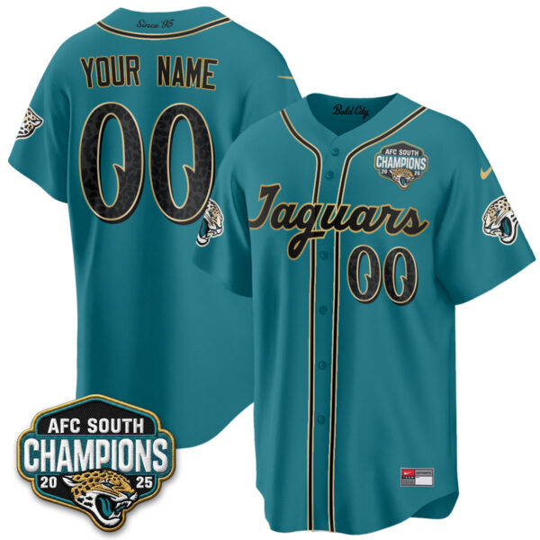 Jacksonville Jaguars 2026 Rivalries Vapor Custom Baseball Jersey - All Stitched - Teal