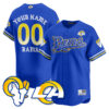 Los Angeles Rams Born Raised Baseball Jersey - All Stitched - Royal