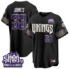 Minnesota Vikings Aaron Jones 2026 Rivalries Edition Vapor Baseball Jersey - All Stitched - Black