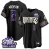 Minnesota Vikings Jordan Addison 2026 Rivalries Edition Vapor Baseball Jersey - All Stitched - Black