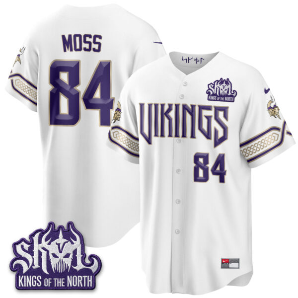 Minnesota Vikings Randy Moss 2026 Rivalries Edition Vapor Baseball Jersey - All Stitched - White