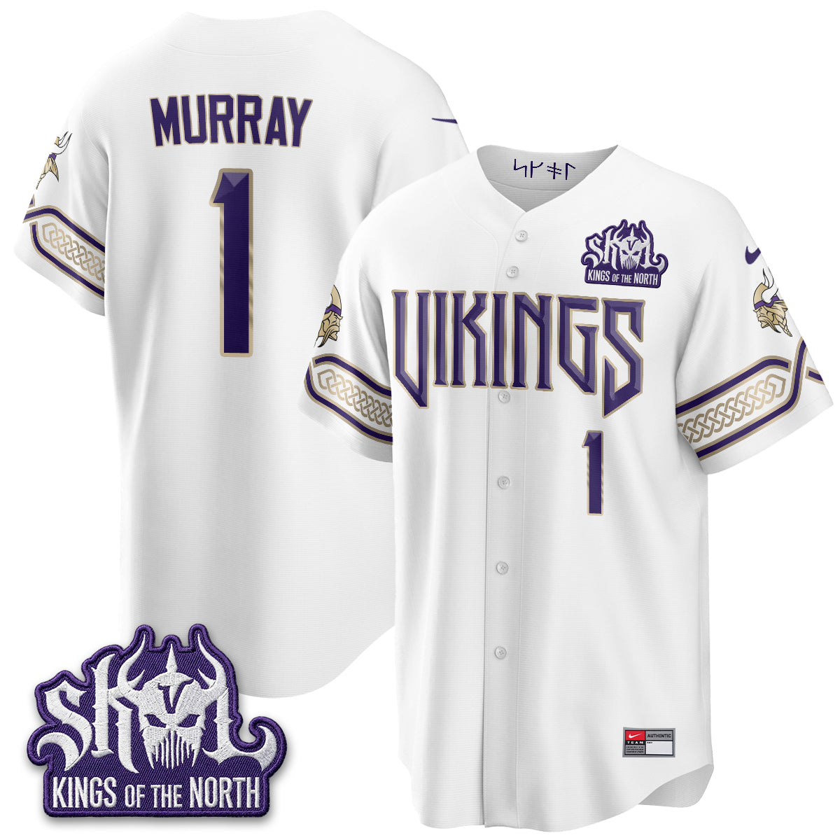 Minnesota Vikings Kyler Murray 2026 Rivalries Edition Vapor Baseball Jersey - All Stitched - White
