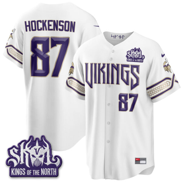 Minnesota Vikings T.J. Hockenson 2026 Rivalries Edition Vapor Baseball Jersey - All Stitched - White