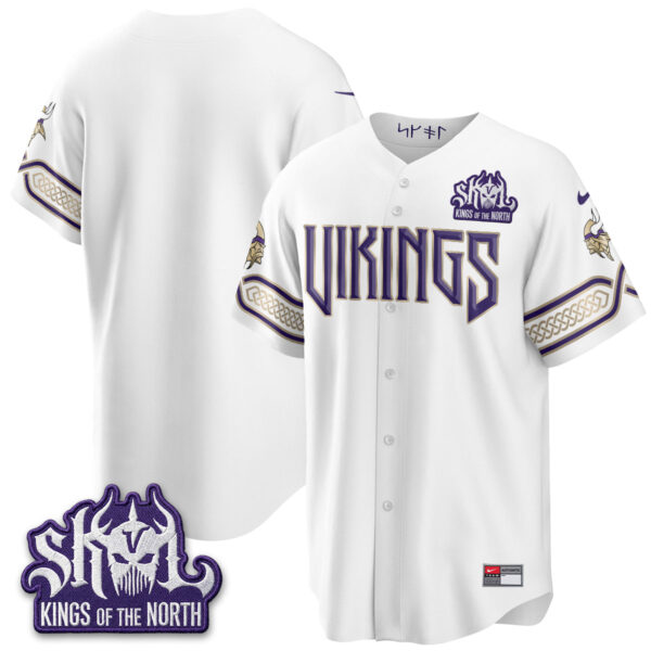 Minnesota Vikings Team 2026 Rivalries Edition Vapor Baseball Jersey - All Stitched - White