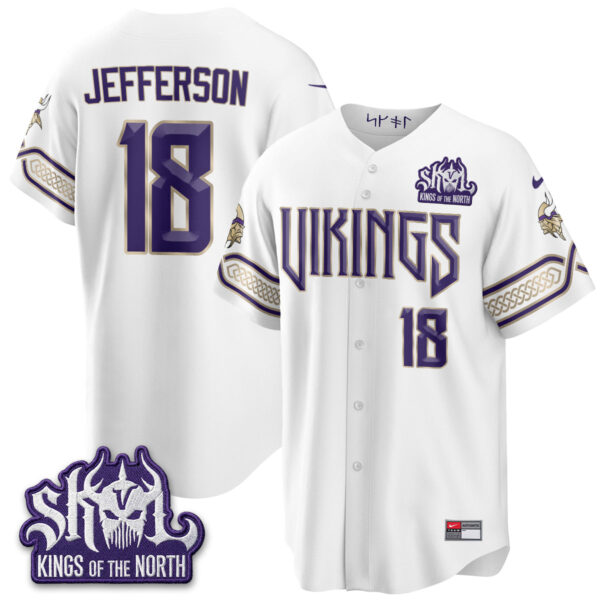Minnesota Vikings Justin Jefferson 2026 Rivalries Edition Vapor Baseball Jersey - All Stitched - White
