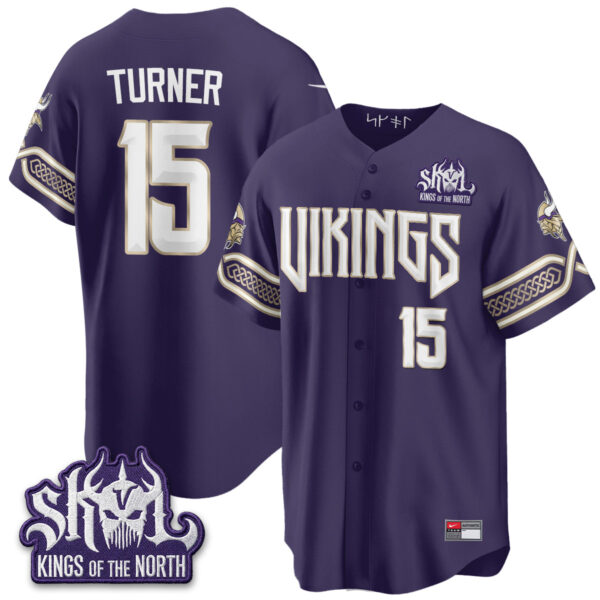 Minnesota Vikings Dallas Turner 2026 Rivalries Edition Vapor Baseball Jersey - All Stitched - Purple