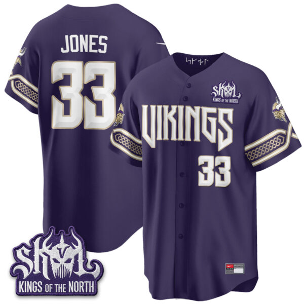 Minnesota Vikings Aaron Jones 2026 Rivalries Edition Vapor Baseball Jersey - All Stitched - Purple