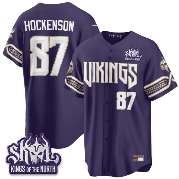 Minnesota Vikings T.J. Hockenson 2026 Rivalries Edition Vapor Baseball Jersey - All Stitched - Purple