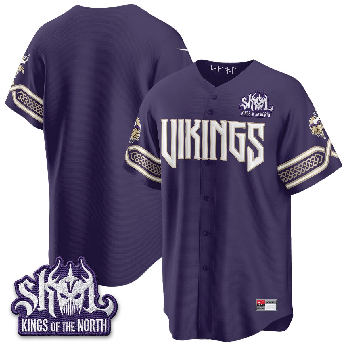 Minnesota Vikings Team 2026 Rivalries Edition Vapor Baseball Jersey - All Stitched - Purple