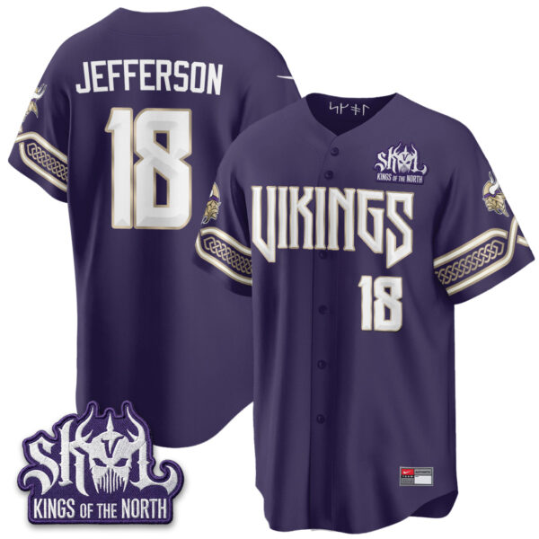 Minnesota Vikings Justin Jefferson 2026 Rivalries Edition Vapor Baseball Jersey - All Stitched - Purple