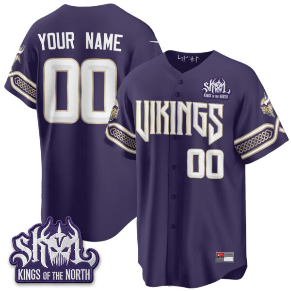 Minnesota Vikings 2026 Rivalries Edition Vapor Custom Baseball Jersey - All Stitched - Purple