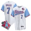 Tennessee Titans Malik Willis 1997 Throwback Limited Cool Baseball Jersey - All Stitched - Blue Sleeves