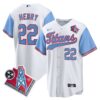 Tennessee Titans Derrick Henry 1997 Throwback Limited Cool Baseball Jersey - All Stitched - Blue Sleeves