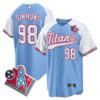 Tennessee Titans Jeffery Simmons 1997 Throwback Limited Cool Baseball Jersey - All Stitched - Alternate