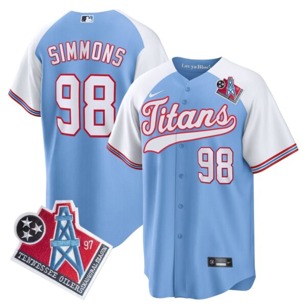 Tennessee Titans Jeffery Simmons 1997 Throwback Limited Cool Baseball Jersey - All Stitched - Alternate