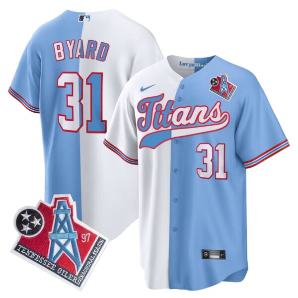 Tennessee Titans Kevin Byard 1997 Throwback Limited Cool Baseball Jersey - All Stitched - Split