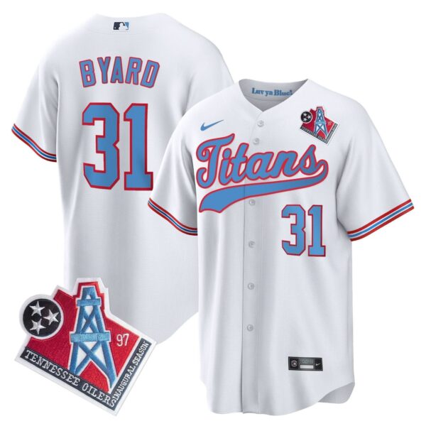 Tennessee Titans Kevin Byard 1997 Throwback Limited Cool Baseball Jersey - All Stitched - White