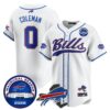 Buffalo Bills Keon Coleman 0 2026 Inaugural Season Patch Baseball Jersey - All Stitched - White