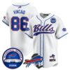 Buffalo Bills Dalton Kincaid 86 2026 Inaugural Season Patch Baseball Jersey - All Stitched - White