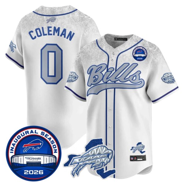 Buffalo Bills Keon Coleman 0 2026 Inaugural Season Patch Baseball Jersey - All Stitched - Rivalries
