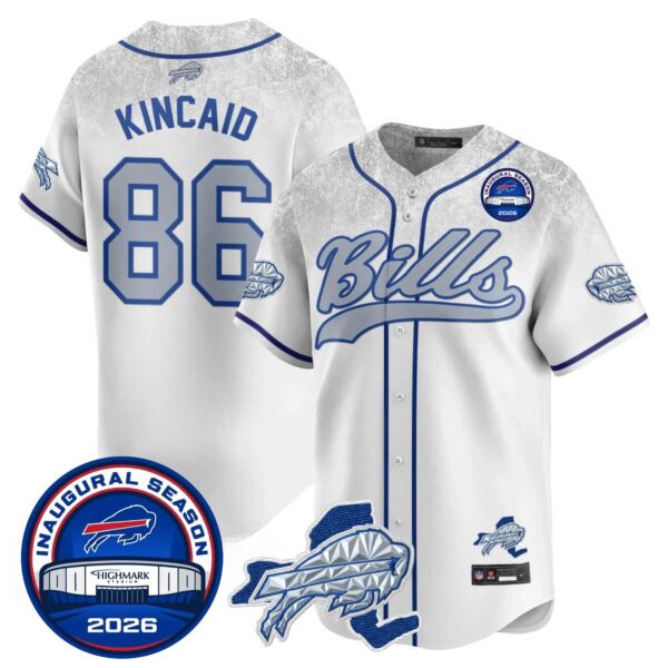 Buffalo Bills Dalton Kincaid 86 2026 Inaugural Season Patch Baseball Jersey - All Stitched - Rivalries
