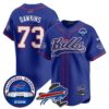 Buffalo Bills Dion Dawkins 73 2026 Inaugural Season Patch Baseball Jersey - All Stitched - Royal