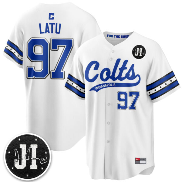 Indianapolis Colts Laiatu Latu 2026 Rivalries Vapor Baseball Jersey - All Stitched - White