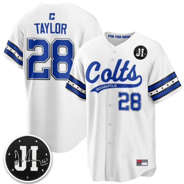 Indianapolis Colts Jonathan Taylor 2026 Rivalries Vapor Baseball Jersey - All Stitched - White