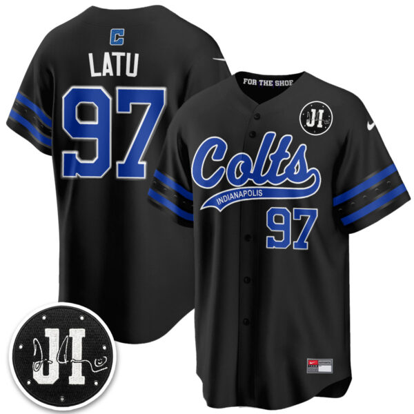 Indianapolis Colts Laiatu Latu 2026 Rivalries Vapor Baseball Jersey - All Stitched - Black