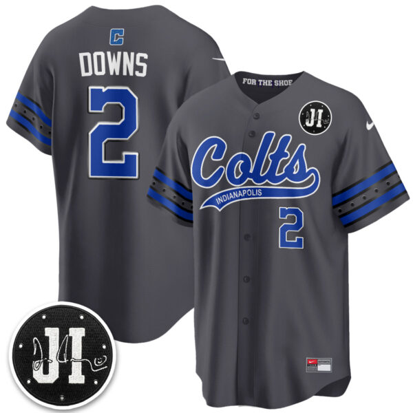Indianapolis Colts Josh Downs 2026 Rivalries Vapor Baseball Jersey - All Stitched - Anthracite