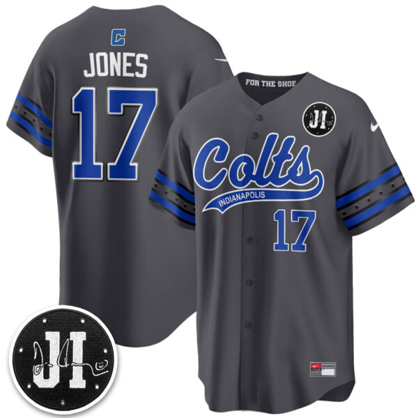 Indianapolis Colts Daniel Jones 2026 Rivalries Vapor Baseball Jersey - All Stitched - Anthracite