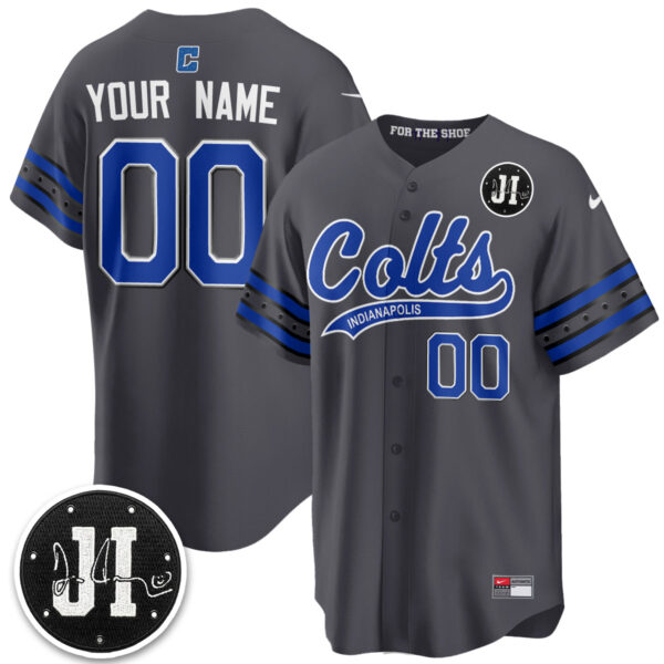 Indianapolis Colts 2026 Rivalries Vapor Custom Baseball Jersey - All Stitched - Anthracite