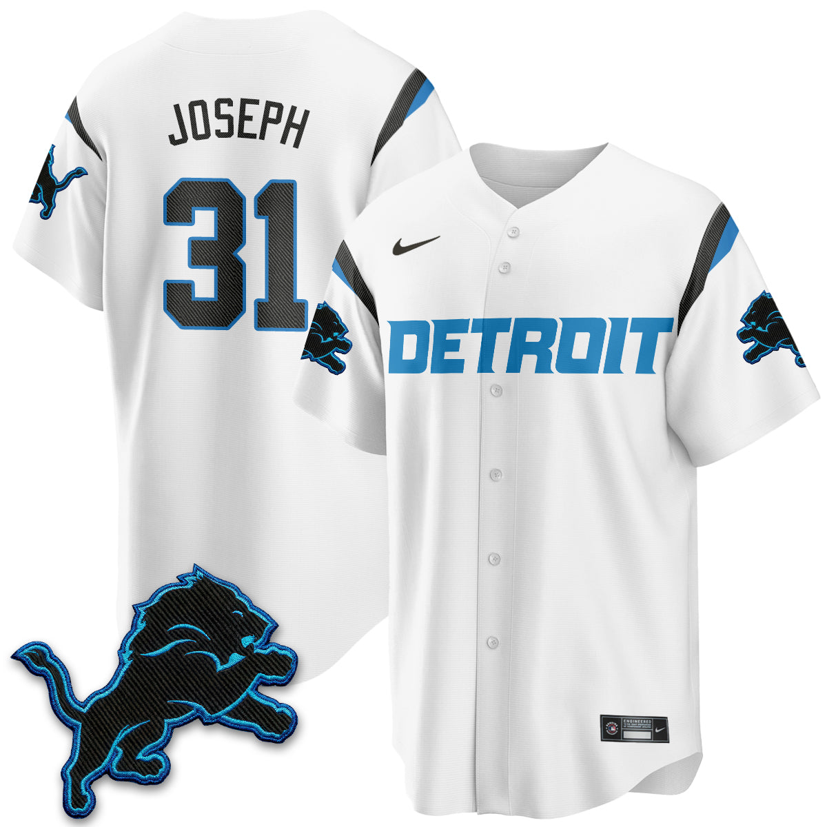Detroit Lions Kerby Joseph 2026 Rivalries Vapor Baseball Jersey - All Stitched - White