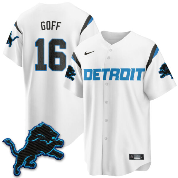 Detroit Lions Jared Goff 2026 Rivalries Vapor Baseball Jersey - All Stitched - White