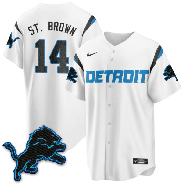 Detroit Lions Amon-Ra St. Brown 2026 Rivalries Vapor Baseball Jersey - All Stitched - White