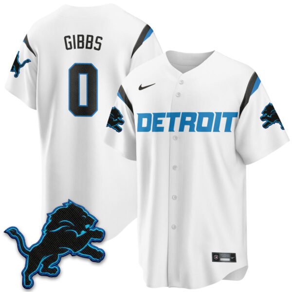 Detroit Lions Jahmyr Gibbs 2026 Rivalries Vapor Baseball Jersey - All Stitched - White