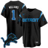 Detroit Lions Jameson Williams 2026 Rivalries Vapor Baseball Jersey - All Stitched - Black