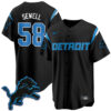 Detroit Lions Penei Sewell 2026 Rivalries Vapor Baseball Jersey - All Stitched - Black
