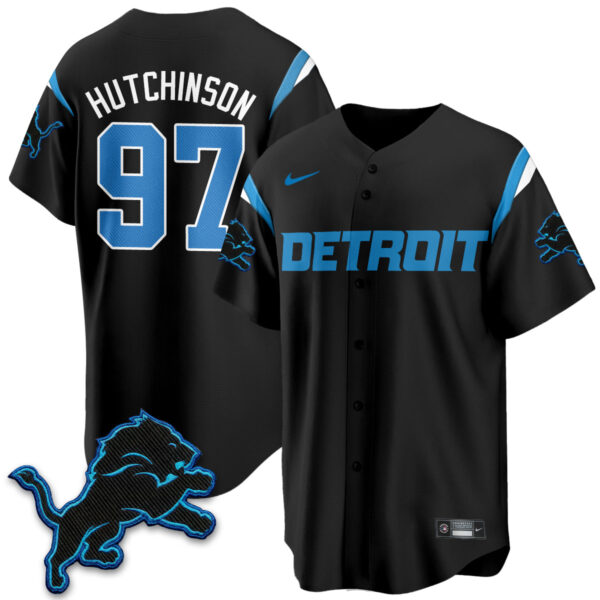 Detroit Lions Aidan Hutchinson 2026 Rivalries Vapor Baseball Jersey - All Stitched - Black