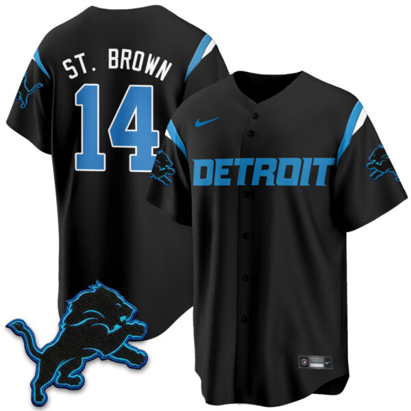Detroit Lions Amon-Ra St. Brown 2026 Rivalries Vapor Baseball Jersey - All Stitched - Black